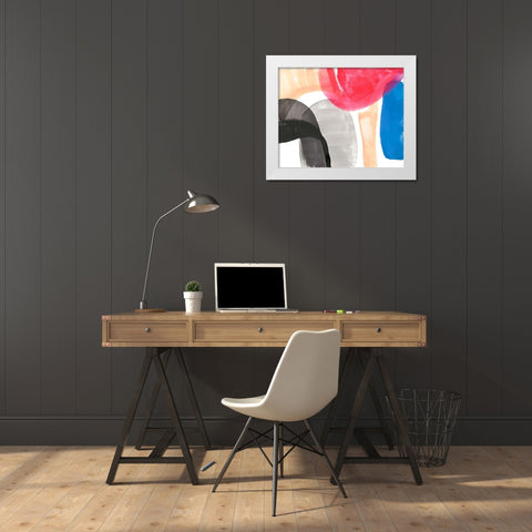 Intersected Shapes II White Modern Wood Framed Art Print by Goldberger, Jennifer