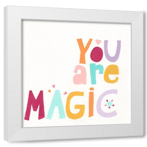 Happy Magic III White Modern Wood Framed Art Print by Vess, June Erica