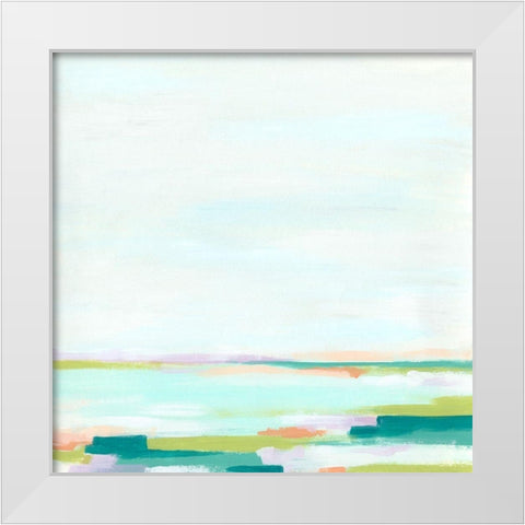 Tropic Horizon I White Modern Wood Framed Art Print by Vess, June Erica