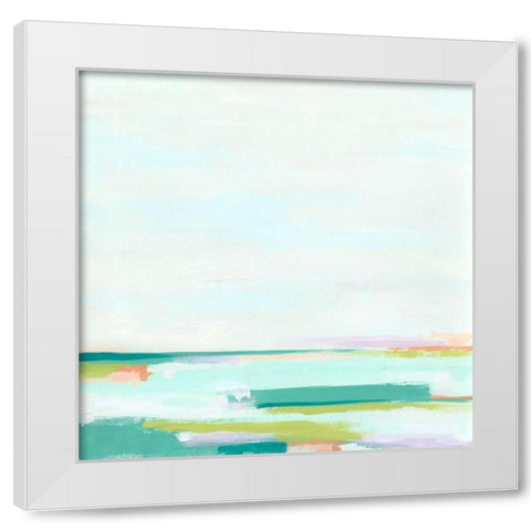 Tropic Horizon II White Modern Wood Framed Art Print by Vess, June Erica