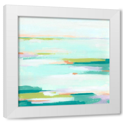 Tropic Horizon IV White Modern Wood Framed Art Print by Vess, June Erica