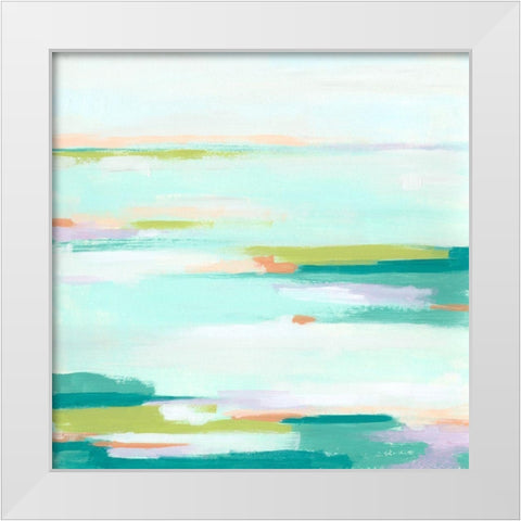 Tropic Horizon IV White Modern Wood Framed Art Print by Vess, June Erica