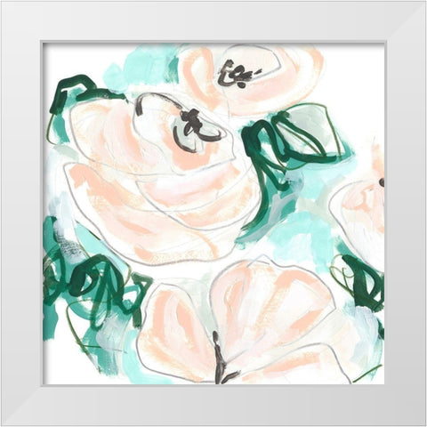 Floral Rhythm I White Modern Wood Framed Art Print by Vess, June Erica