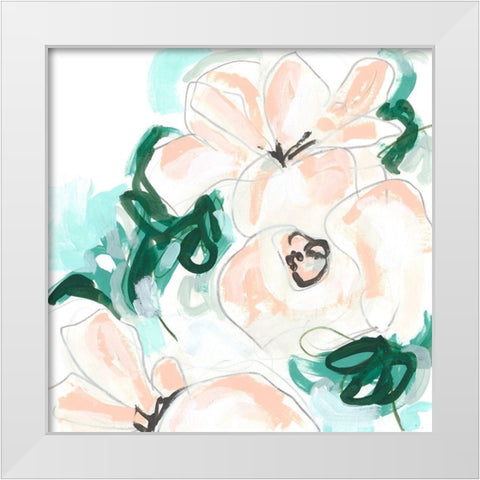 Floral Rhythm II White Modern Wood Framed Art Print by Vess, June Erica