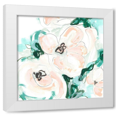 Floral Rhythm III White Modern Wood Framed Art Print by Vess, June Erica