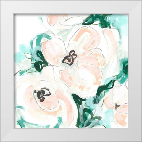 Floral Rhythm III White Modern Wood Framed Art Print by Vess, June Erica