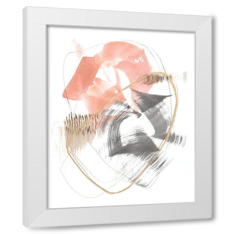Blushing Circularity I White Modern Wood Framed Art Print by Goldberger, Jennifer