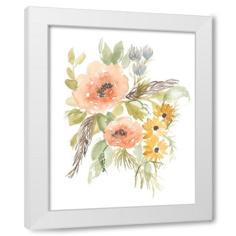 Late Summer Flowers I White Modern Wood Framed Art Print by Goldberger, Jennifer