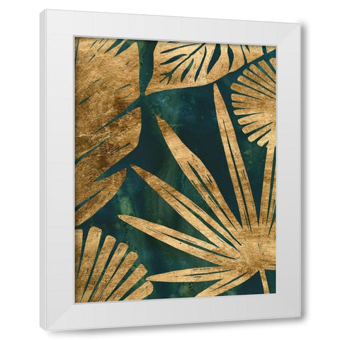 Emerald Jungle I White Modern Wood Framed Art Print by Vess, June Erica