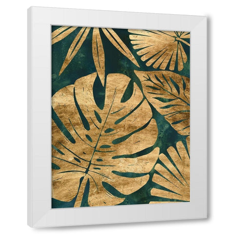 Emerald Jungle II White Modern Wood Framed Art Print by Vess, June Erica