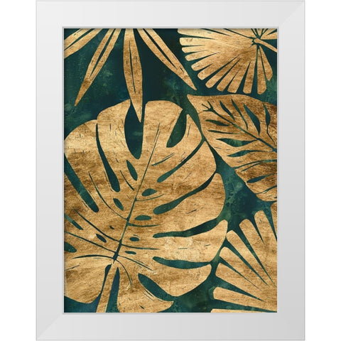 Emerald Jungle II White Modern Wood Framed Art Print by Vess, June Erica