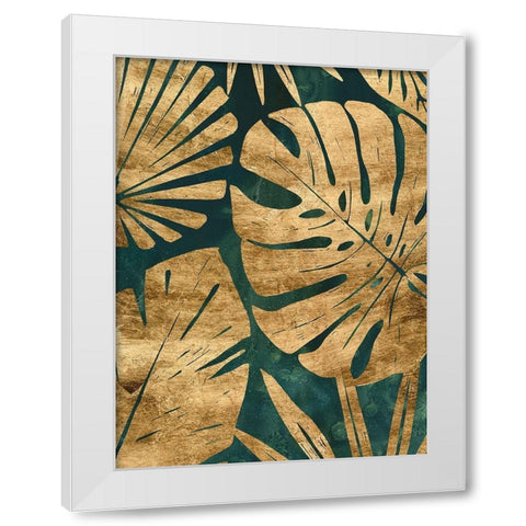 Emerald Jungle III White Modern Wood Framed Art Print by Vess, June Erica