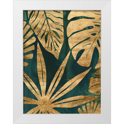 Emerald Jungle IV White Modern Wood Framed Art Print by Vess, June Erica