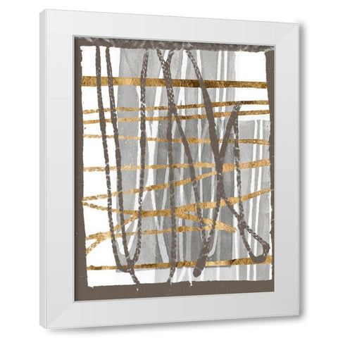 Golden Thread I White Modern Wood Framed Art Print by Goldberger, Jennifer