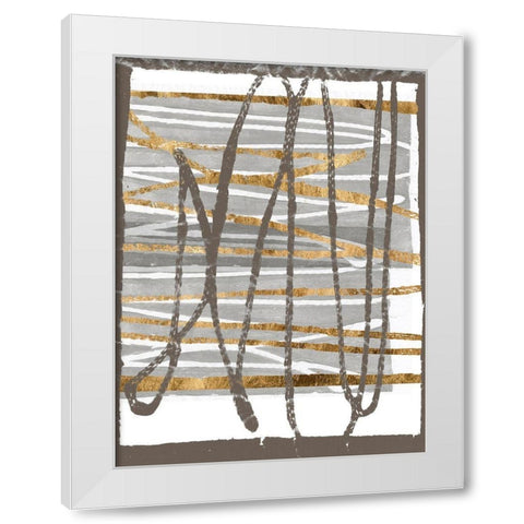 Golden Thread II White Modern Wood Framed Art Print by Goldberger, Jennifer