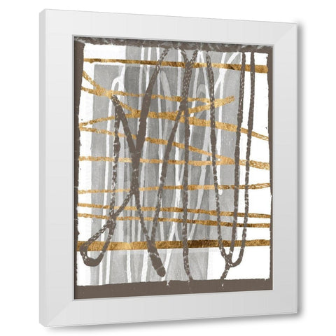 Golden Thread III White Modern Wood Framed Art Print by Goldberger, Jennifer
