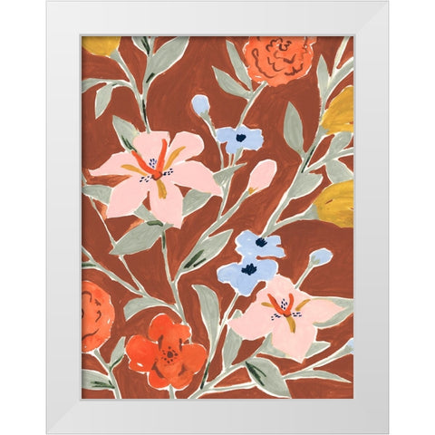 Warm Floral I White Modern Wood Framed Art Print by Borges, Victoria
