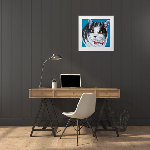 Classy Cat I White Modern Wood Framed Art Print by Vitaletti, Carolee