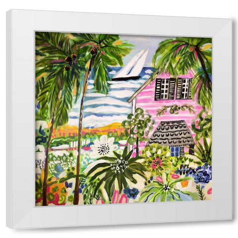 Cottage by the Bay I White Modern Wood Framed Art Print by Fields, Karen