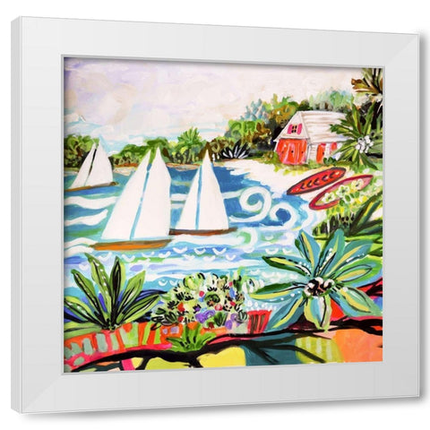 Cottage by the Bay II White Modern Wood Framed Art Print by Fields, Karen