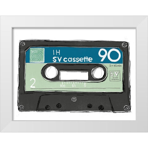 Mix Tape II White Modern Wood Framed Art Print by Vess, June Erica