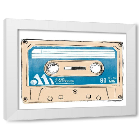 Mix Tape III White Modern Wood Framed Art Print by Vess, June Erica