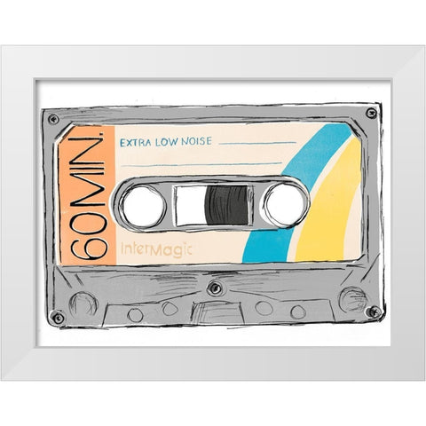 Mix Tape IV White Modern Wood Framed Art Print by Vess, June Erica