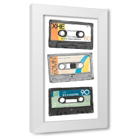 Mix Tape VIII White Modern Wood Framed Art Print by Vess, June Erica
