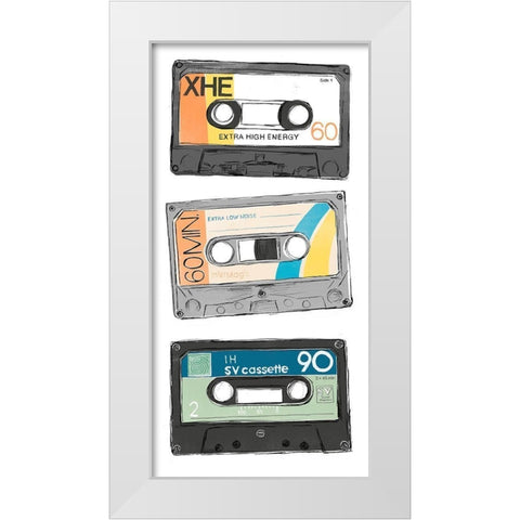 Mix Tape VIII White Modern Wood Framed Art Print by Vess, June Erica