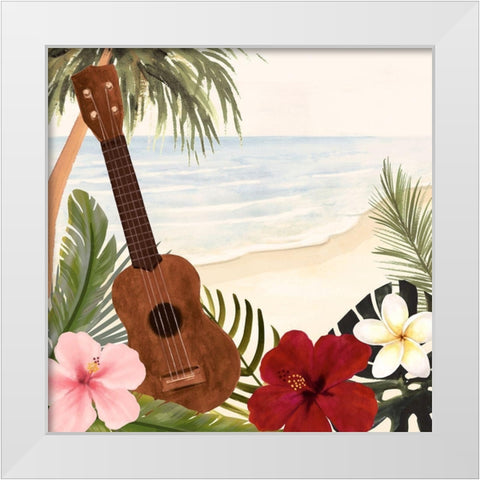 Aloha I White Modern Wood Framed Art Print by Borges, Victoria