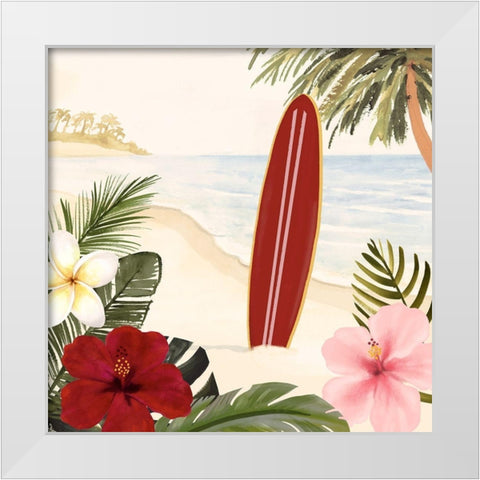 Aloha II White Modern Wood Framed Art Print by Borges, Victoria