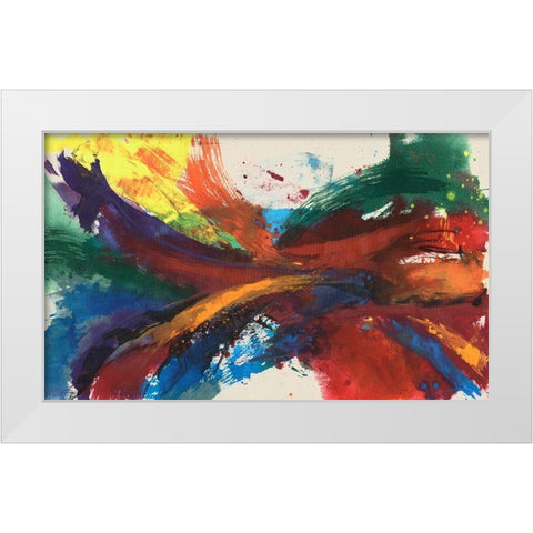 Twisting Rainbow I White Modern Wood Framed Art Print by Goldberger, Jennifer
