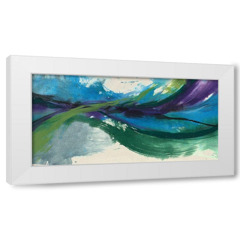 Undulating Citron II White Modern Wood Framed Art Print by Goldberger, Jennifer