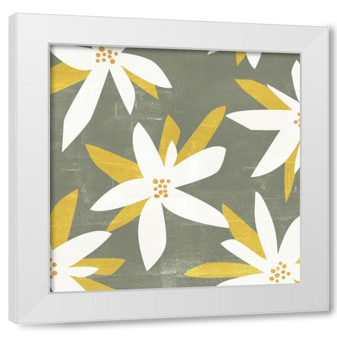 White Petals II White Modern Wood Framed Art Print by Wang, Melissa