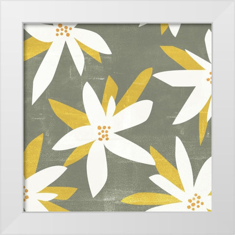 White Petals II White Modern Wood Framed Art Print by Wang, Melissa