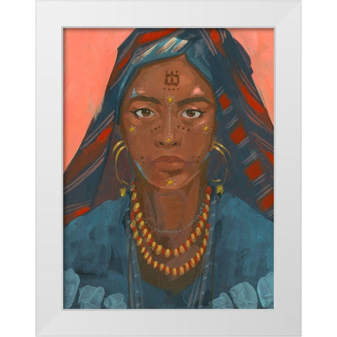 Wodaabe Woman II White Modern Wood Framed Art Print by Green, Jacob