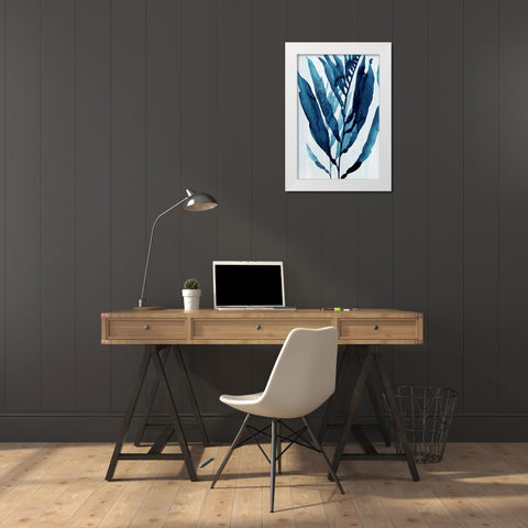 Blue Drift I White Modern Wood Framed Art Print by Warren, Annie