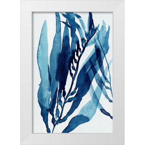 Blue Drift II White Modern Wood Framed Art Print by Warren, Annie