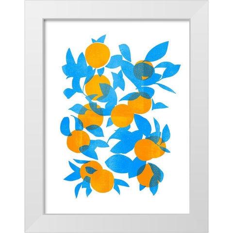 Bright Tangerines I White Modern Wood Framed Art Print by Scarvey, Emma