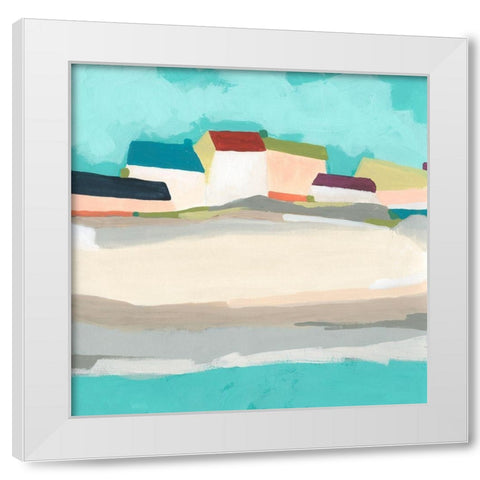 Coastal Village II White Modern Wood Framed Art Print by Vess, June Erica