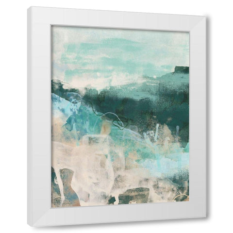 Emerald Vista I White Modern Wood Framed Art Print by Vess, June Erica