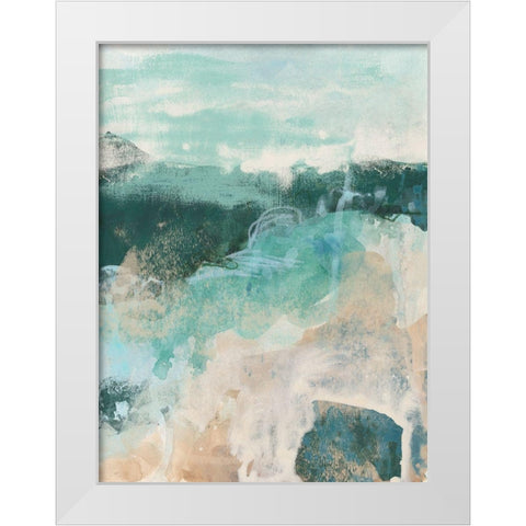 Emerald Vista II White Modern Wood Framed Art Print by Vess, June Erica