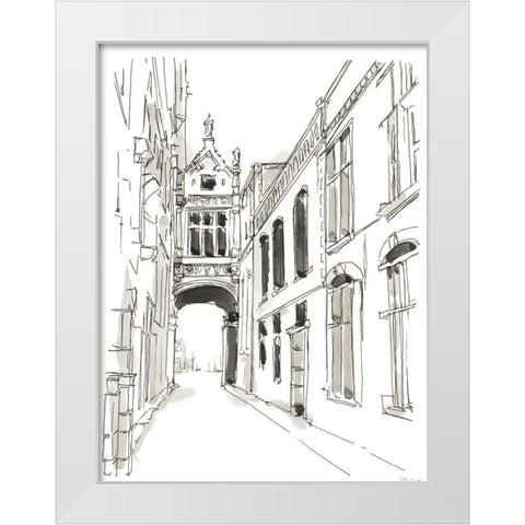 Pen and Ink Travel Studies III White Modern Wood Framed Art Print by Harper, Ethan