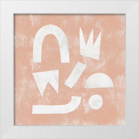 Pink Ratio I White Modern Wood Framed Art Print by Scarvey, Emma