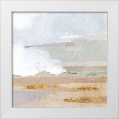 Abstract Coastland I White Modern Wood Framed Art Print by Borges, Victoria