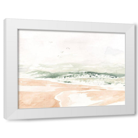 Sandy Surf I White Modern Wood Framed Art Print by Borges, Victoria