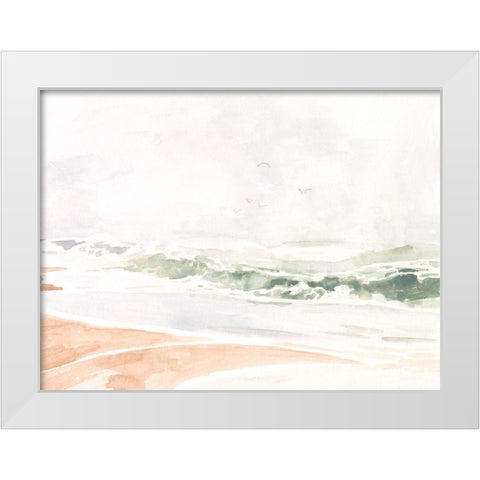 Sandy Surf II White Modern Wood Framed Art Print by Borges, Victoria