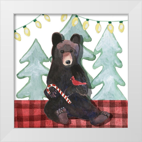 A Very Beary Christmas I White Modern Wood Framed Art Print by Ludwig, Alicia
