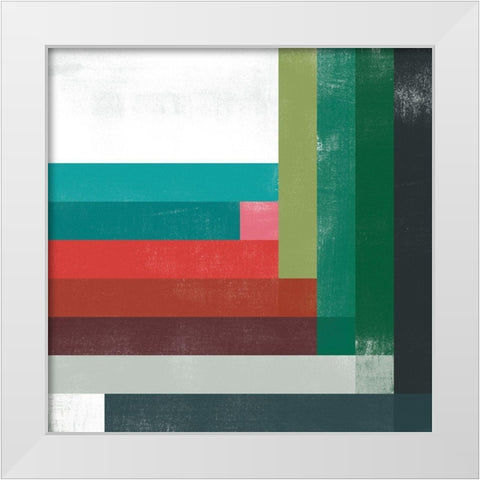 Rainbow Prism III White Modern Wood Framed Art Print by Vess, June Erica