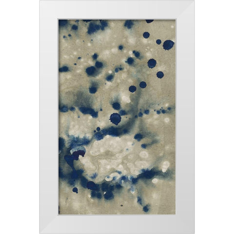 Indigo Fusion V White Modern Wood Framed Art Print by Binder, Vanessa